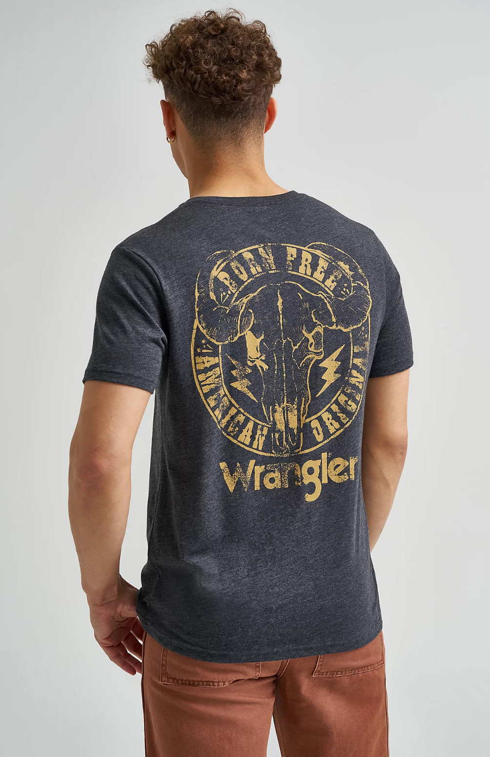 Mens Wrangler Born Free Graphic T-Shirt Short Sleeve M L XL 2XL 3XL Cotton Blend