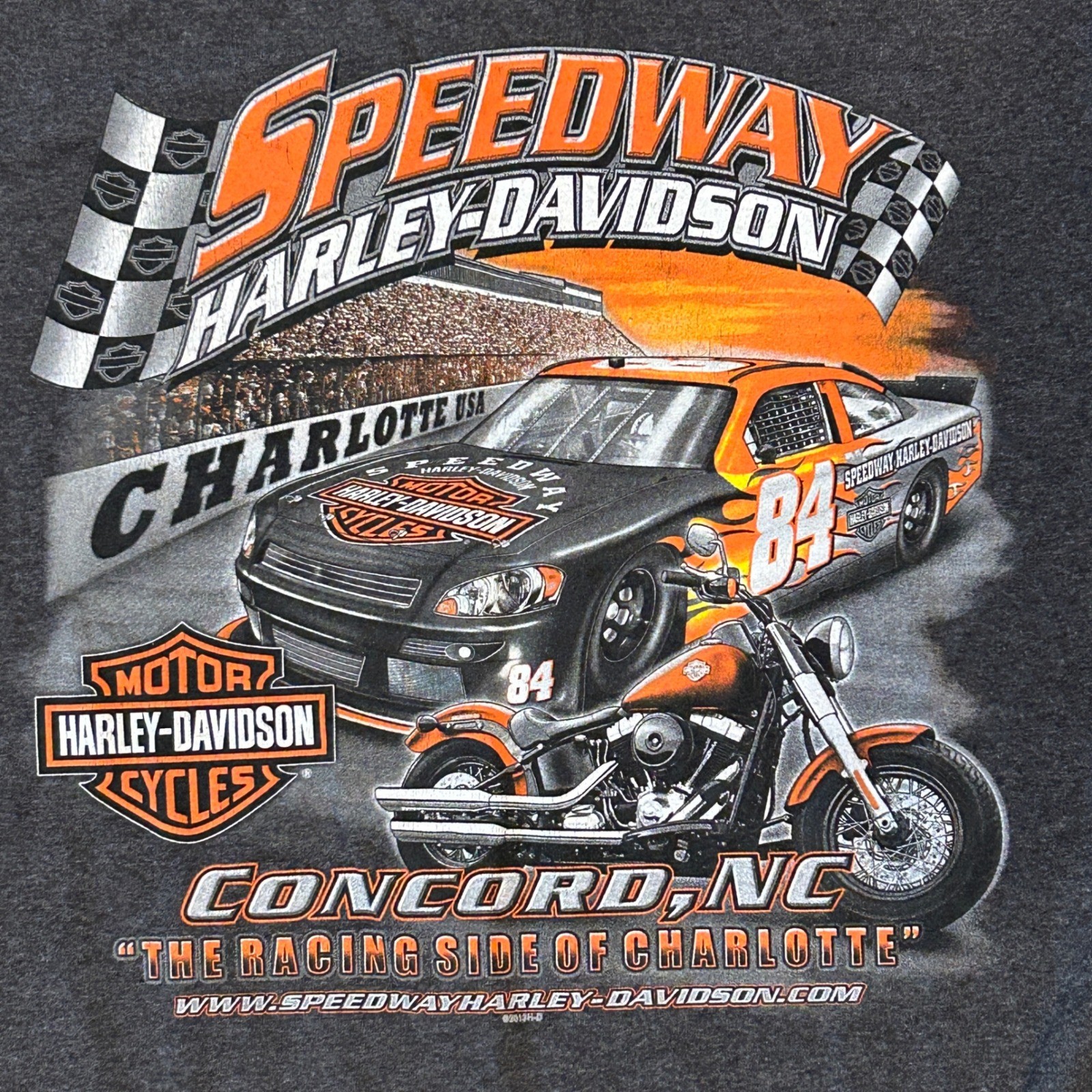 Harley Davidson Speedway Shirt Mens L Graphic Tee Concord NC Racing Short Sleeve