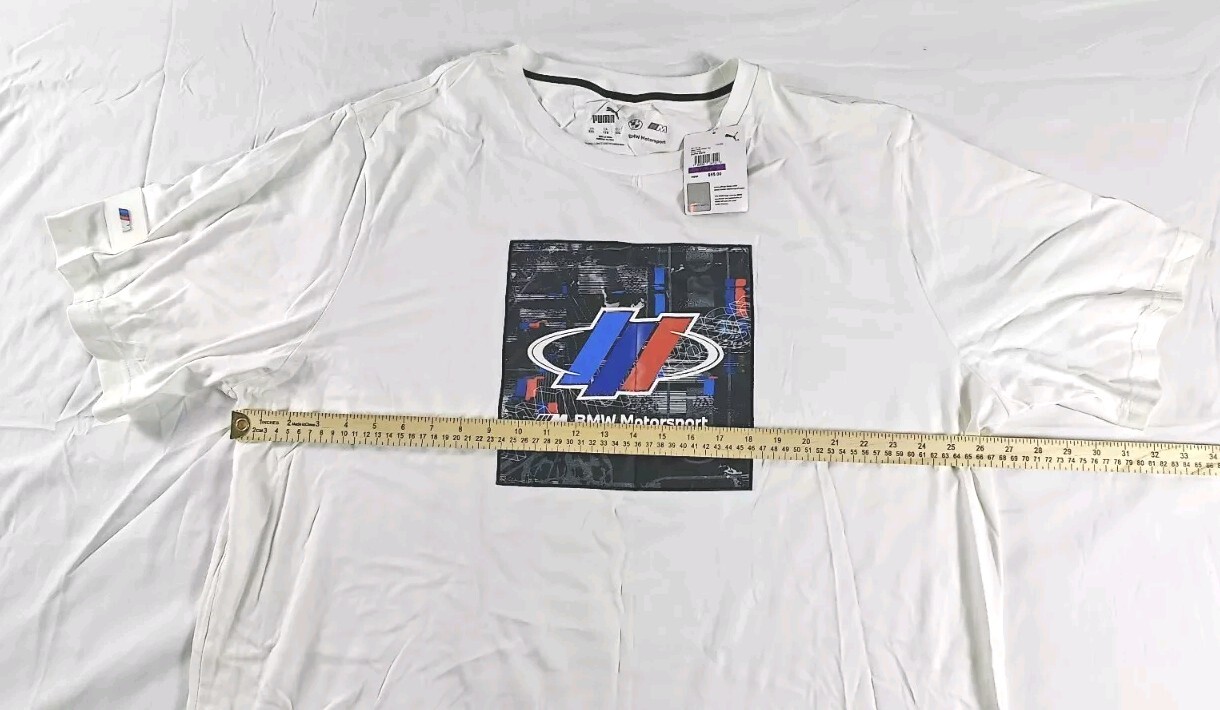 NWT Puma BMW Motorsport Street Rare Logo Men’s T Shirt White MSRP 55.00 XXL