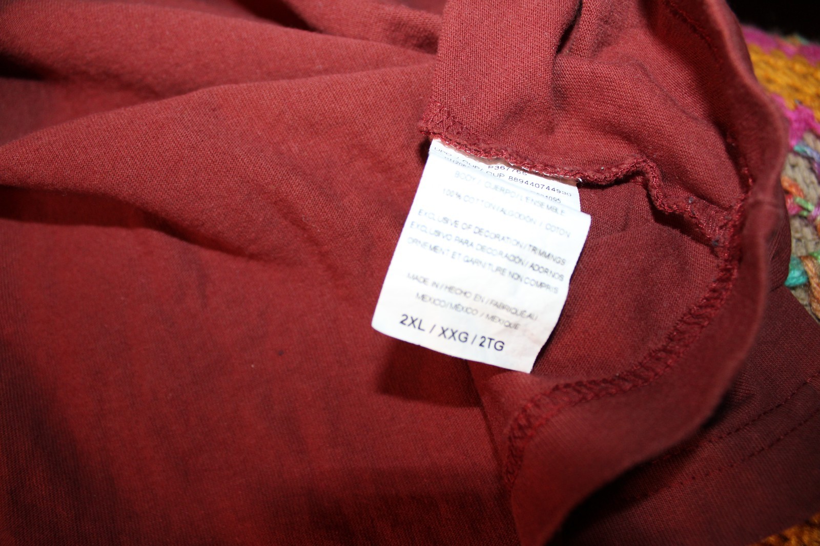 Mens Dickies 2 XL 100% Cotton Burgundy Henley T Shirt Long Sleeve With Pocket