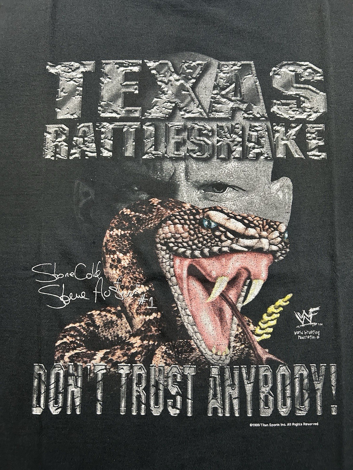 Vintage WWF Stone Cold Steve Austin The Texas Rattlesnake 1999 T-Shirt Size 3XL