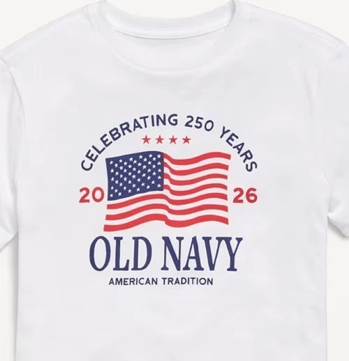 Old Navy /AUTHENTIC 2026 Flag Graphic T-Shirt 4th of July 250 Years All Size