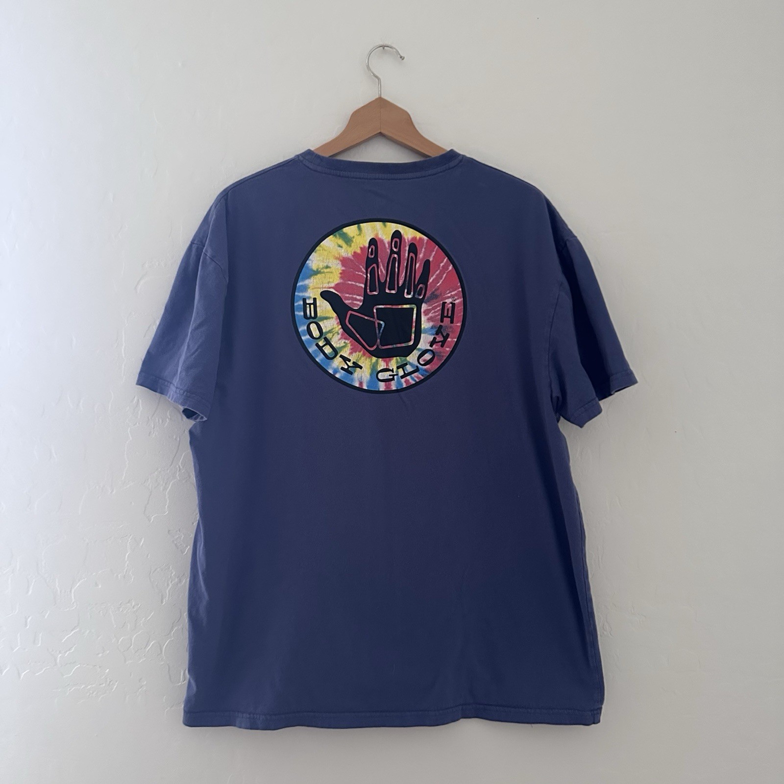 Body Glove BG Navy Tie Dye Graphic Logo Vintage Style Tshirt Shirt XL