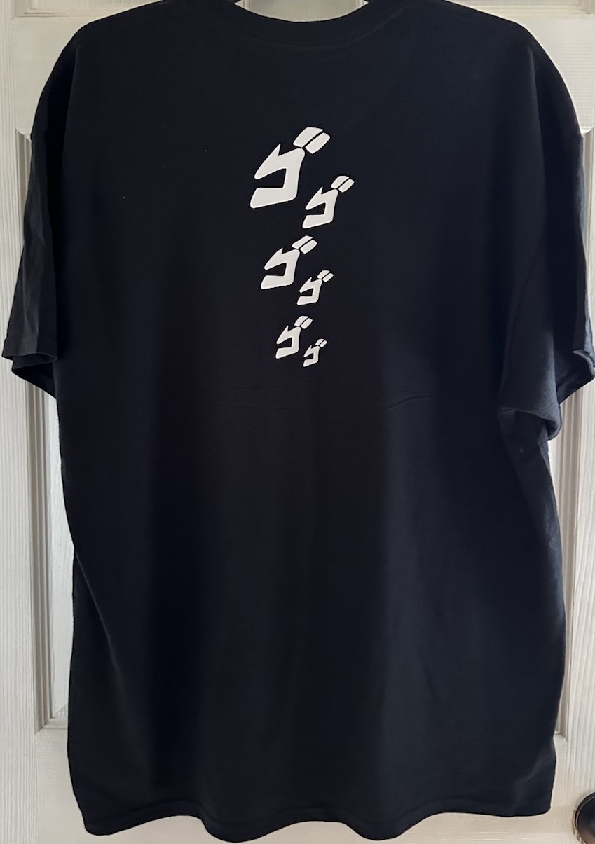 New T Shirt Jojo’s Bizarre Adventure Anime Custom front + back BLACK S M L XL