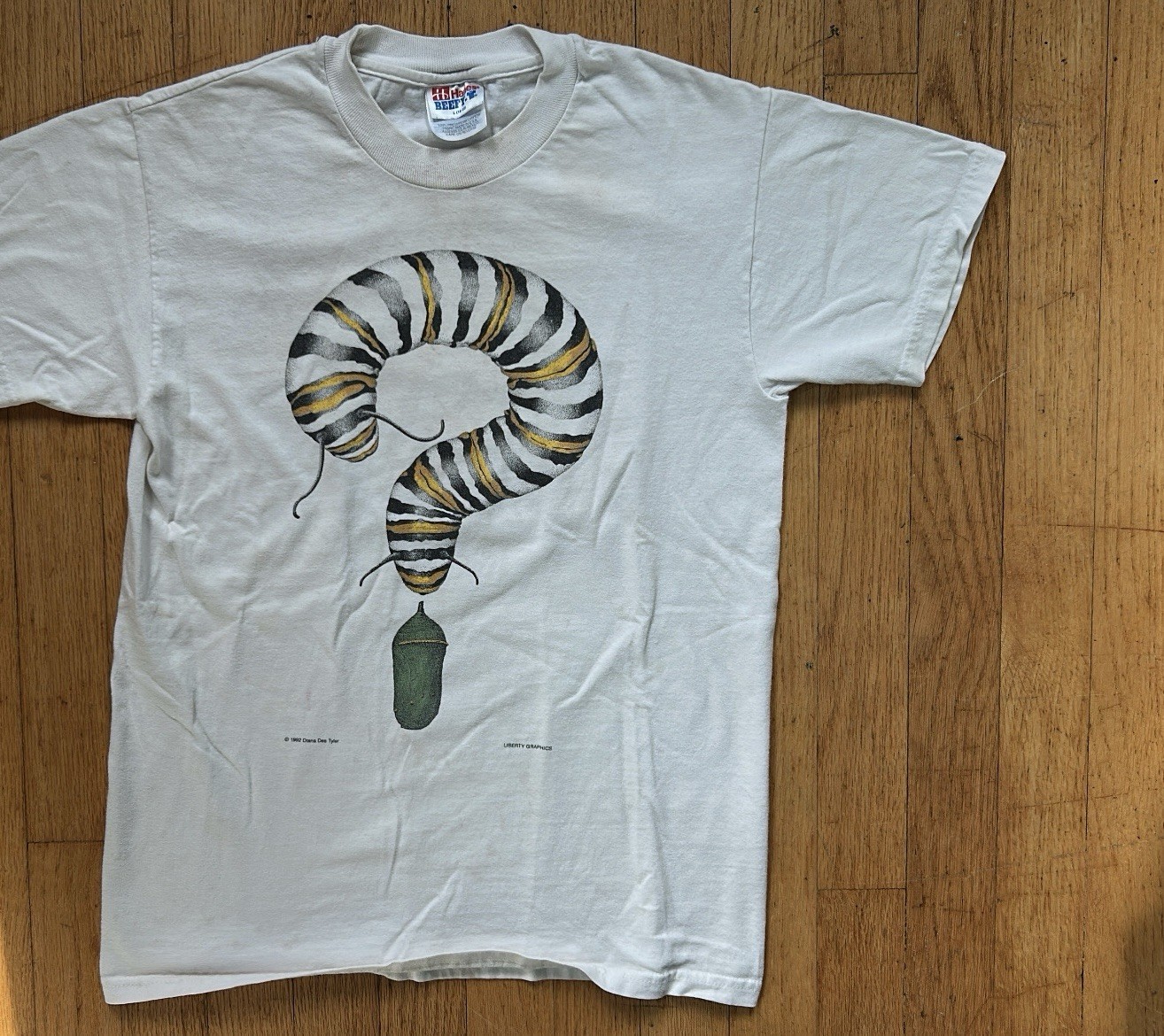 Vintage 1992 Liberty Graphics Monarch butterfly metamorphosis T-shirt