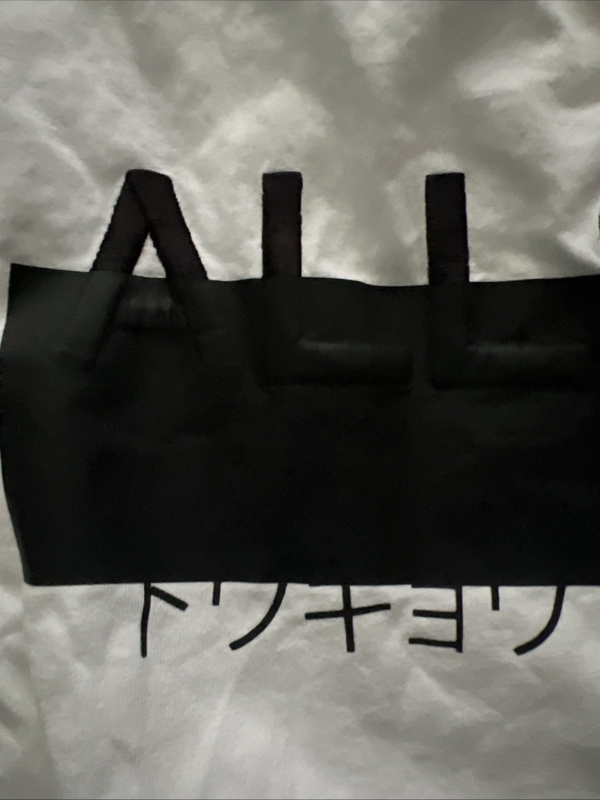 AllSaints London Redact Oversized Embroidered Logo T Shirt Ashen White L $99