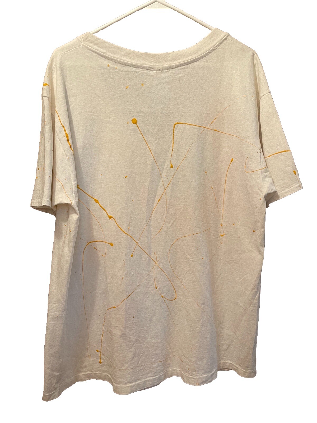 Hand Painted Sunflower Art Single Stitch T Shirt OOAK PUFF PAINT SPLATTER XL NOS
