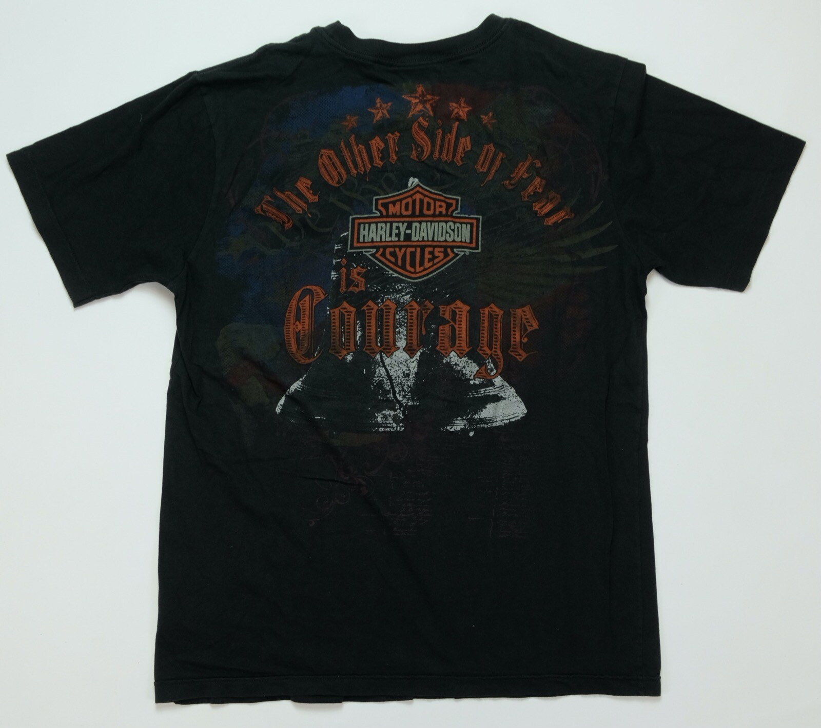 Rare VTG HARLEY DAVIDSON The Other Side of Fear is Courage T Shirt 90s 2000s M