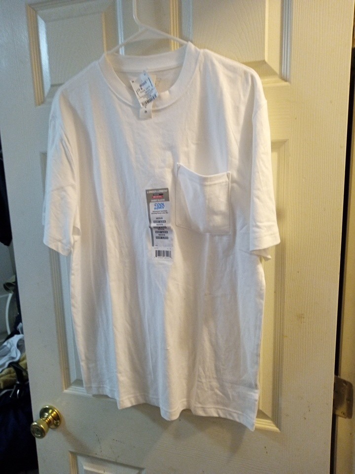 Men’s New Dickies Cool & Dry Longer Length Short Sleeve T-Shirt Size Medium