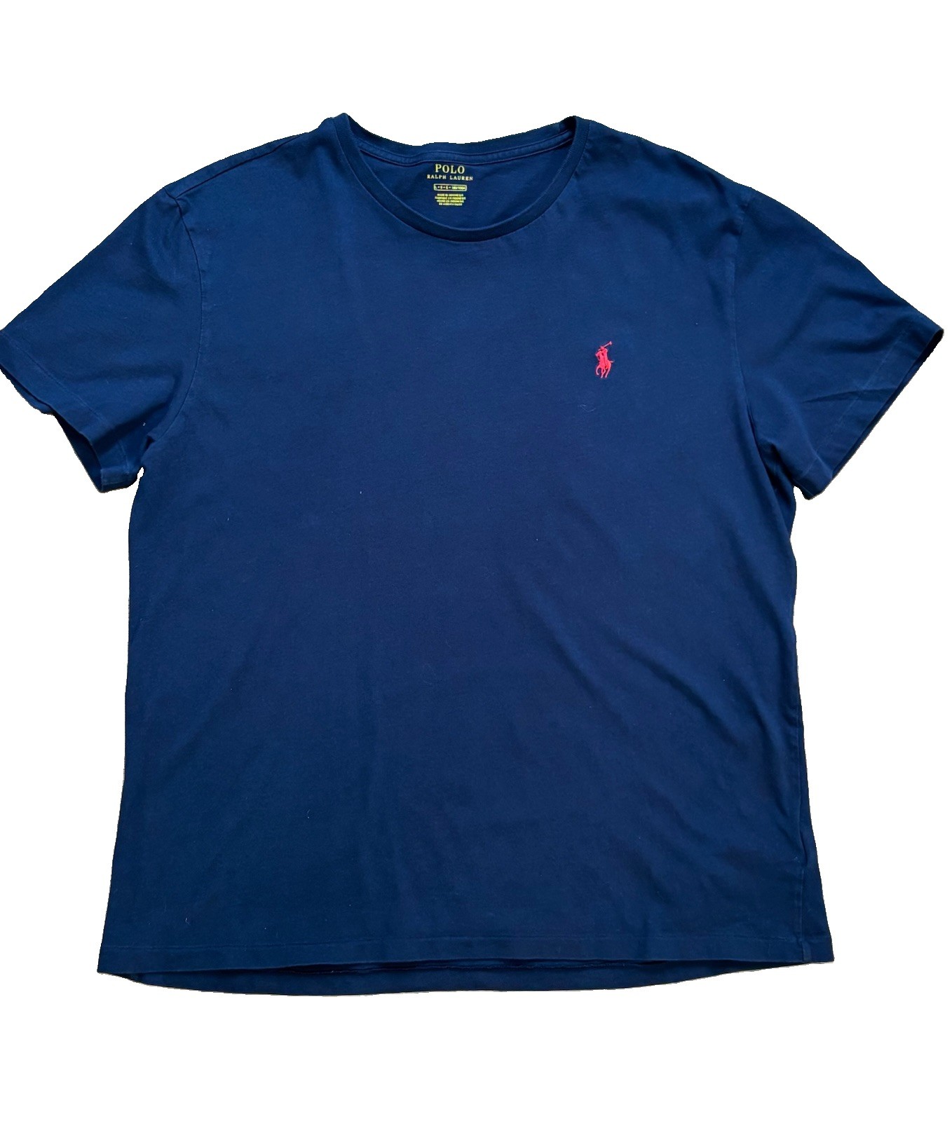 Polo Ralph Lauren Men’s Navy Blue T-Shirt Red Pony Logo Large