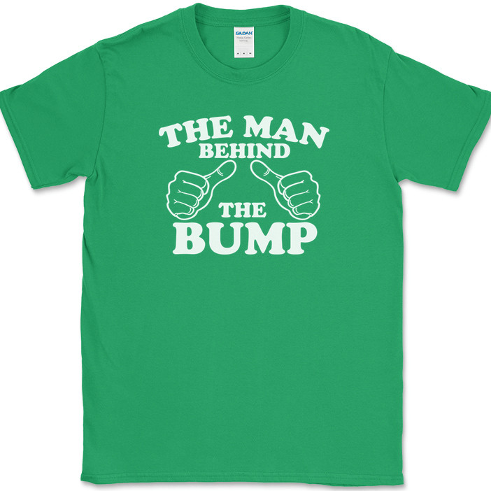 The Man Behind The Bump T-Shirt Funny This Guy Expecting Baby Pregnant Tee