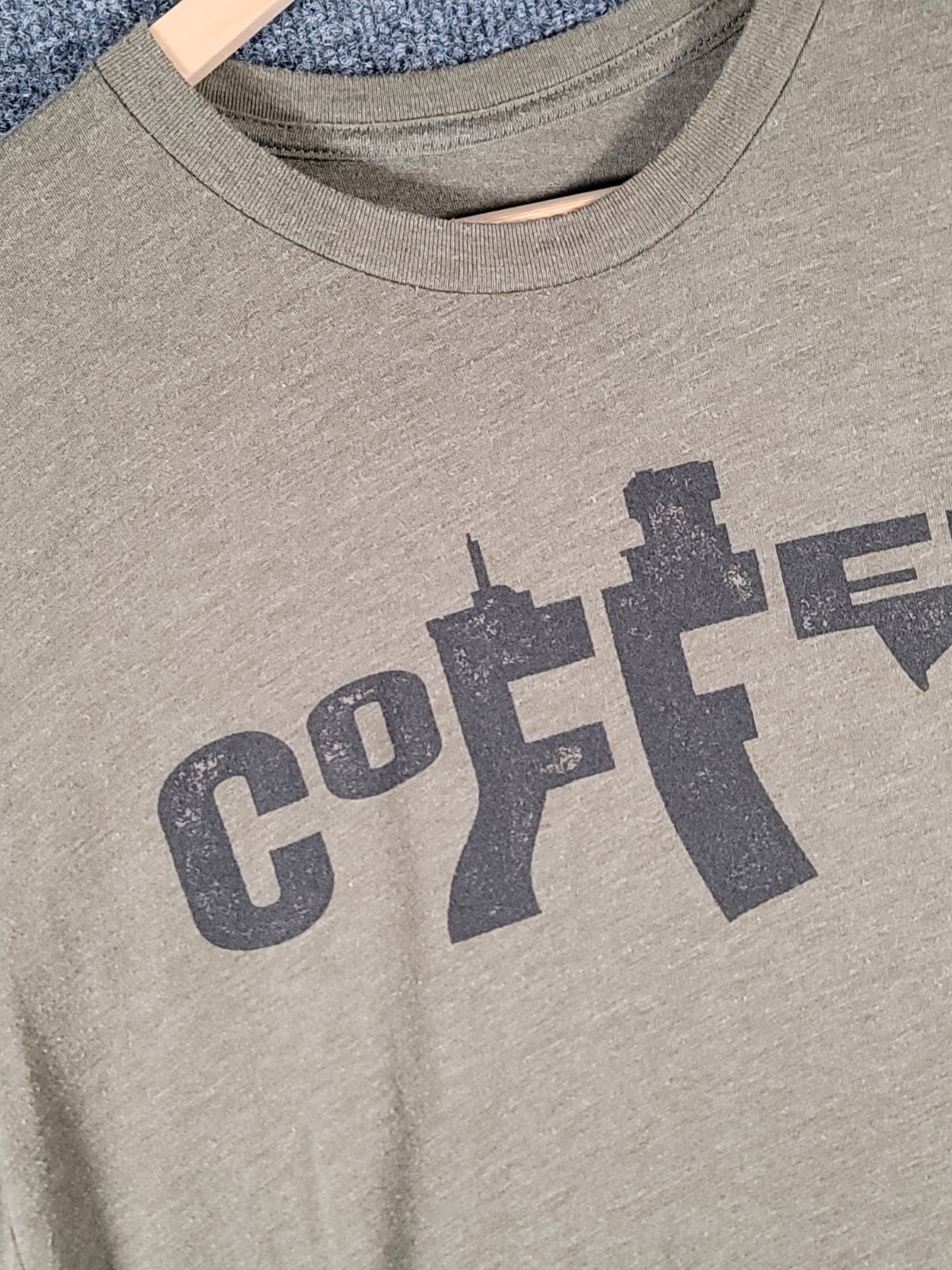 Black Rifle Coffee Company T-Shirt Mens Medium Military Green Coffee Gun Graphic