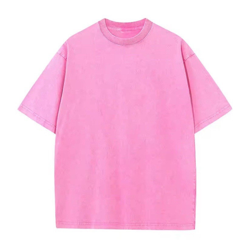 American Style Retro Heavyweight Solid Color Short Sleeved T-shirt Sizes S-XXL