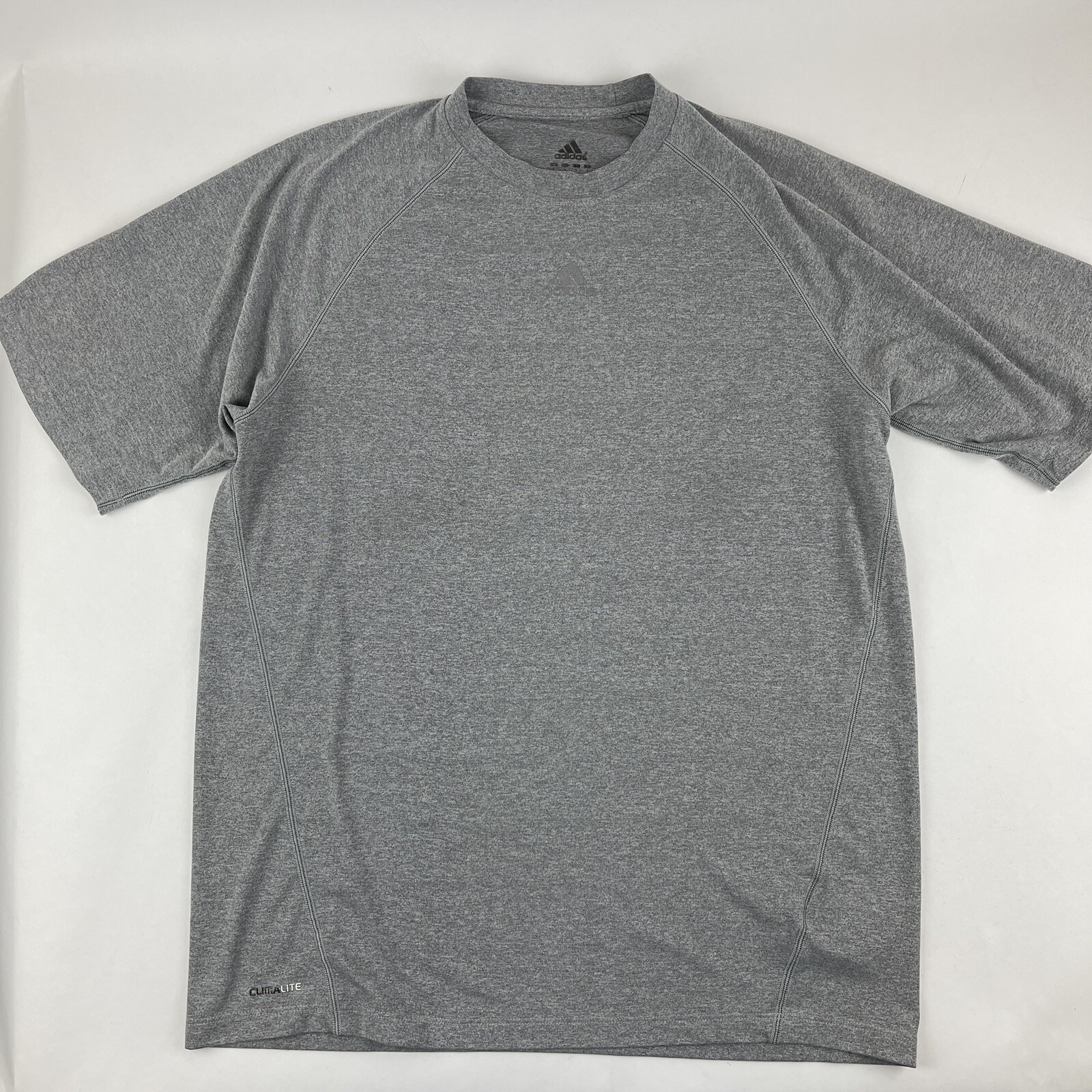 Adidas Tshirt Mens XL Gray Crew Neck Climate Short Sleeve