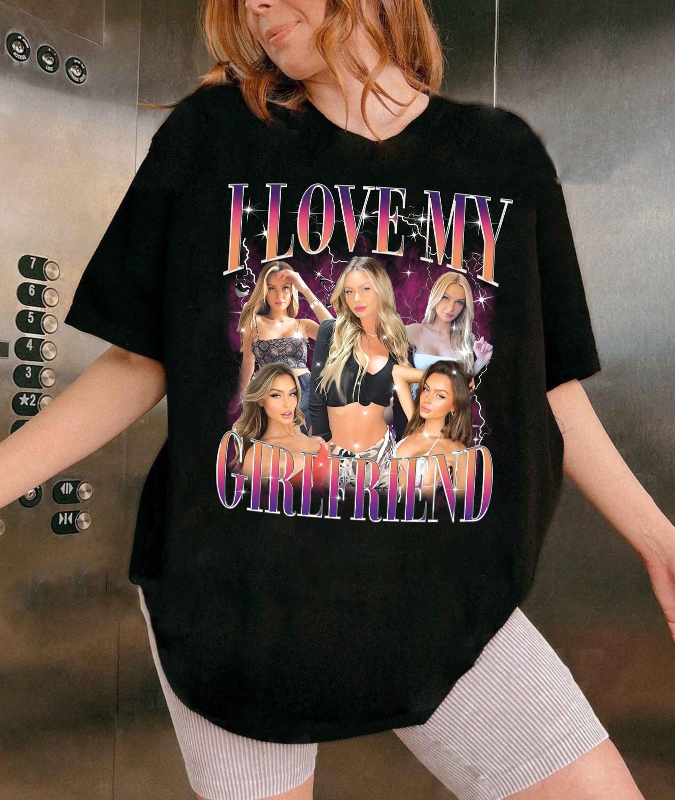 Custom Girlfriend Vintage Retro Bootleg Photo Shirt Valentine Gift Her