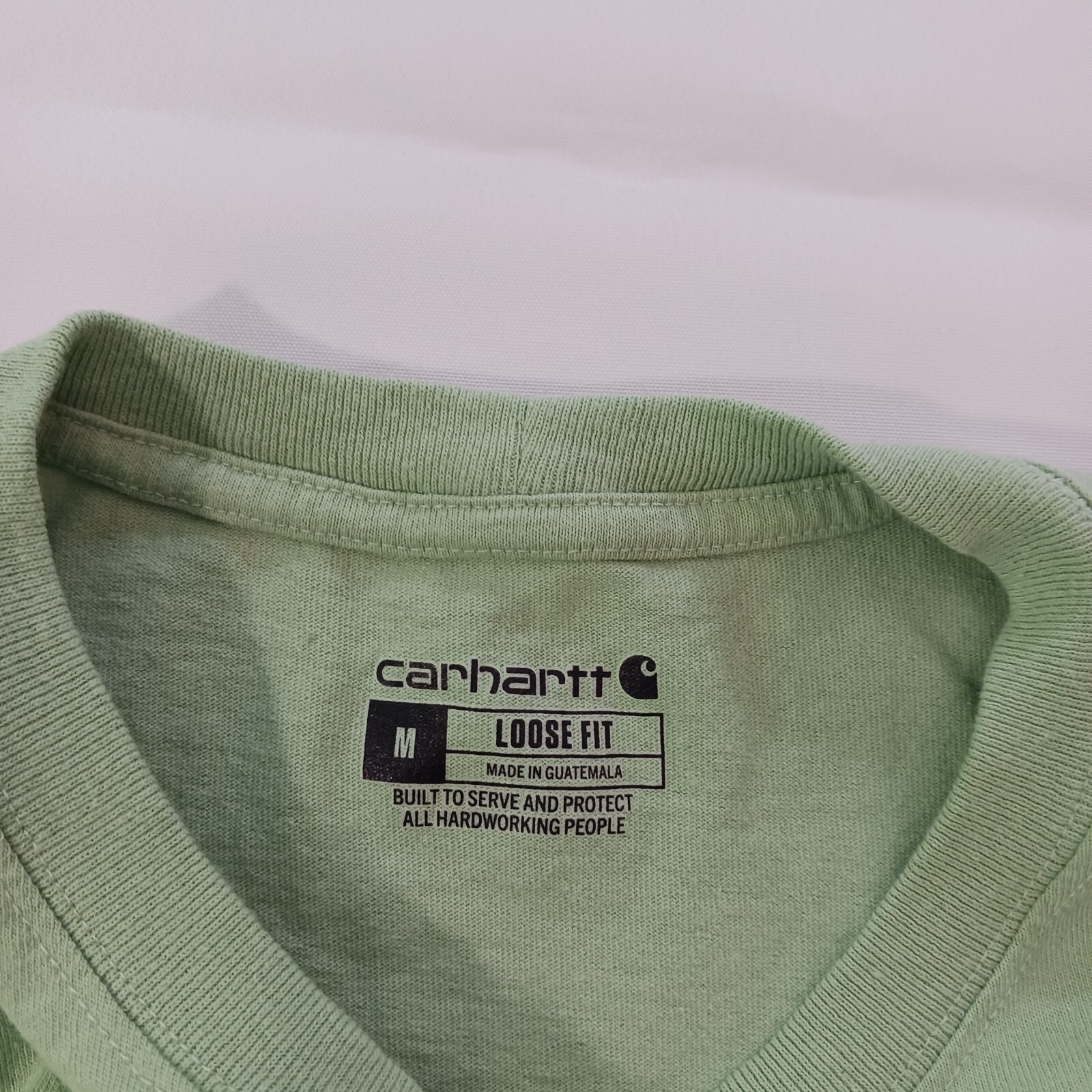 Carhartt Loose Fit K87-M Men’s Green Cotton T-Shirt Pocket Short Sleeve Size M