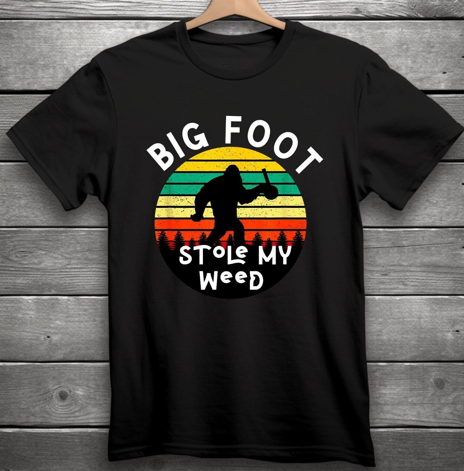 Big Foot Stole My Weed T-Shirt Black S-3XL Weed, Stoner