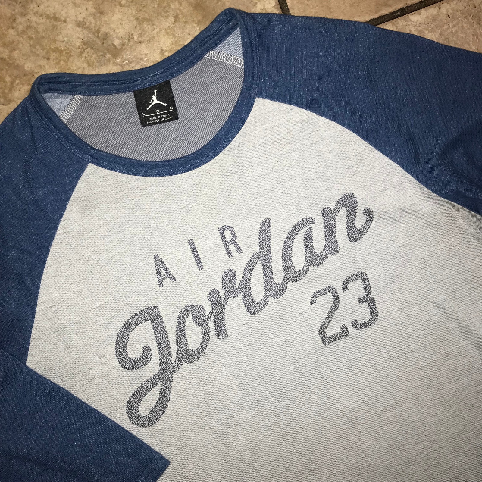 Men’s Air Jordan 23 Raglan 3/4 Sleeve T-shirt-Size: L (724492