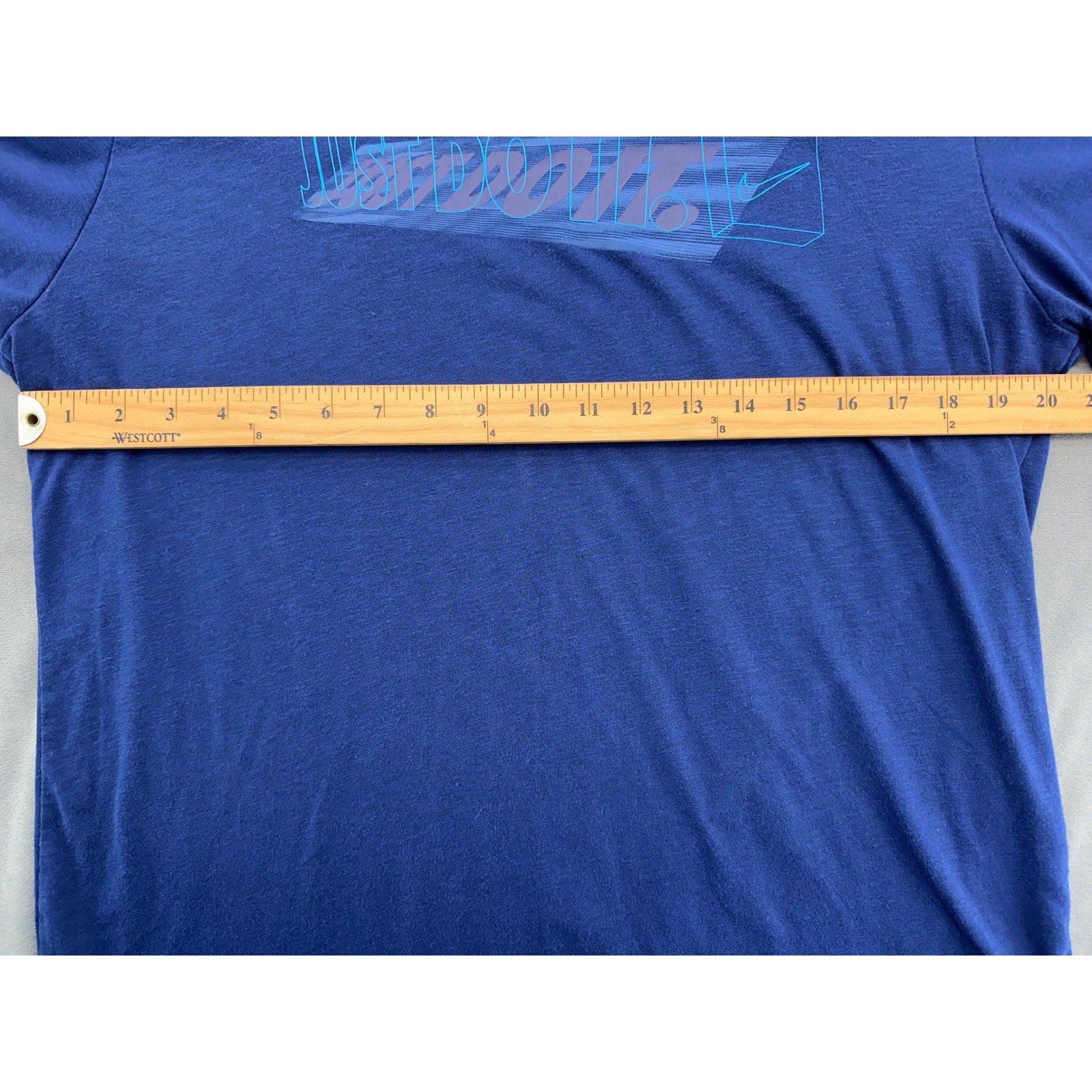 Nike DRI FIT TShirt Mens Large Blue Just Do It Tee Graphic Athletic Top