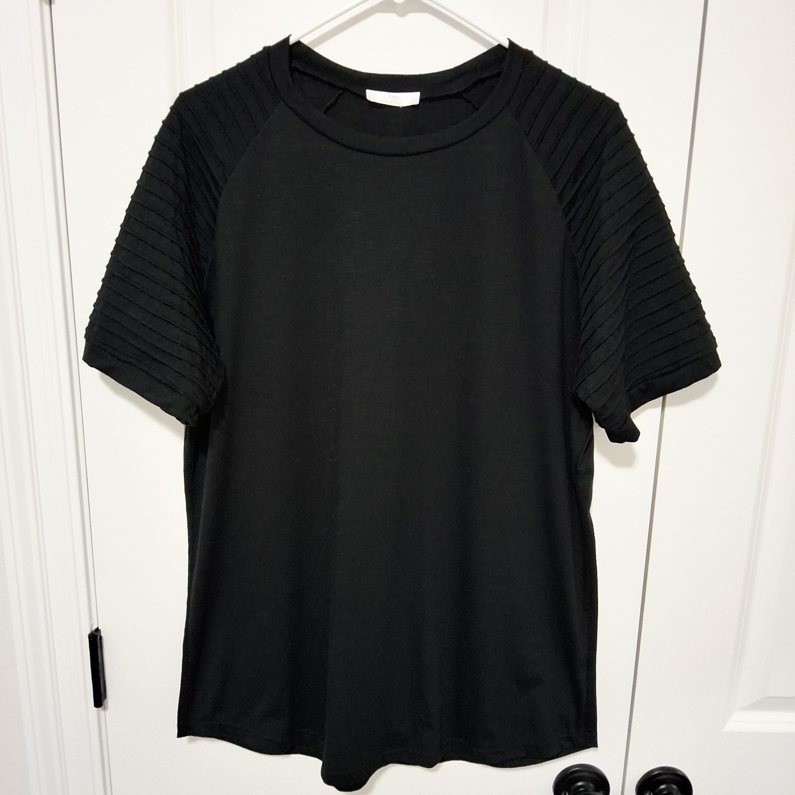 Coofandy Men’s Pleated Short Sleeve Fashion T-shirt Size Large