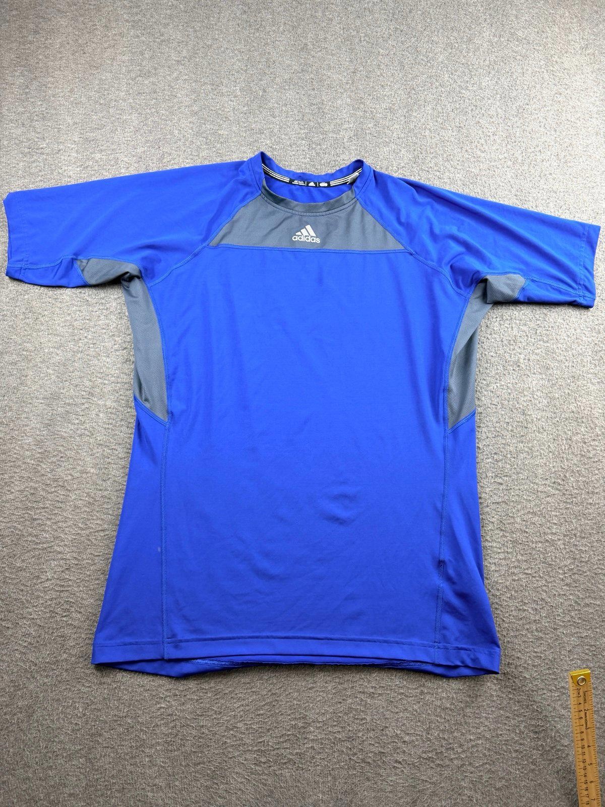 Adidas Blue Performance Training Tee Men’s XXL Mesh Workout Gym Running Shirt