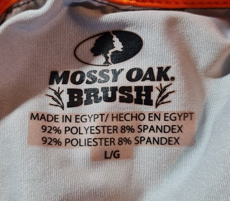 Mossy Oak Mens Shadow Branch Camouflage Top Size L 1/4 Zip Long Sleeve Hight NCK