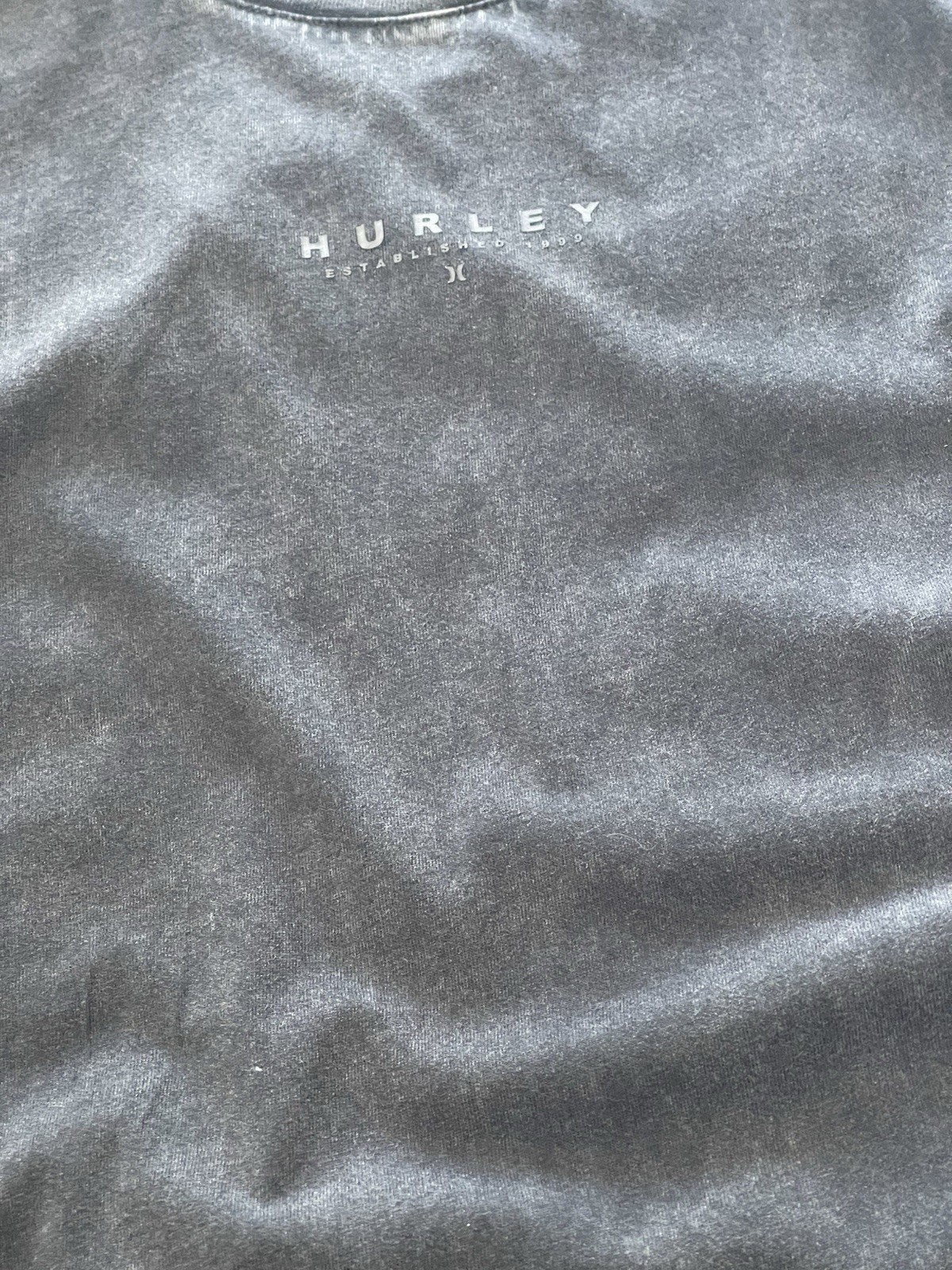 Hurley Men’s Large Black Washed Sleeveless Tank Top Logo Graphic Cotton NWT