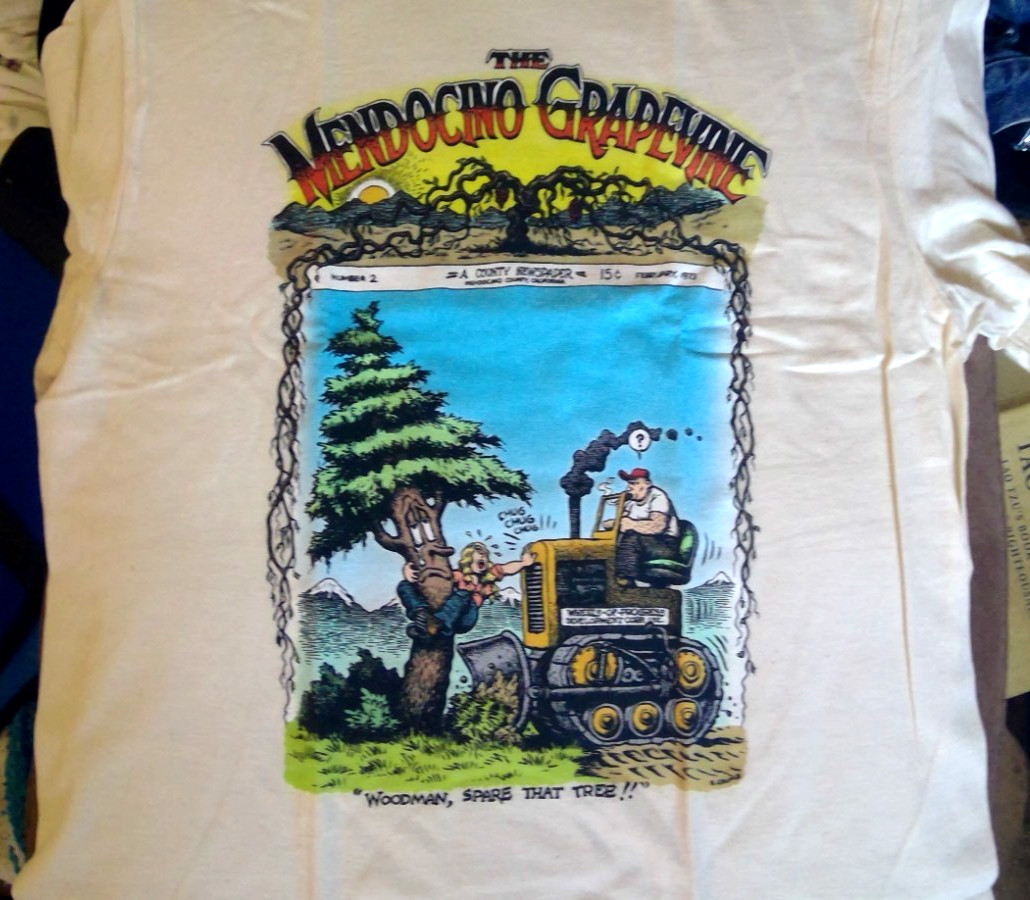 R Crumb T-Shirt ‘spare that tree’ new small ivory 100% cotton Gidan free ship