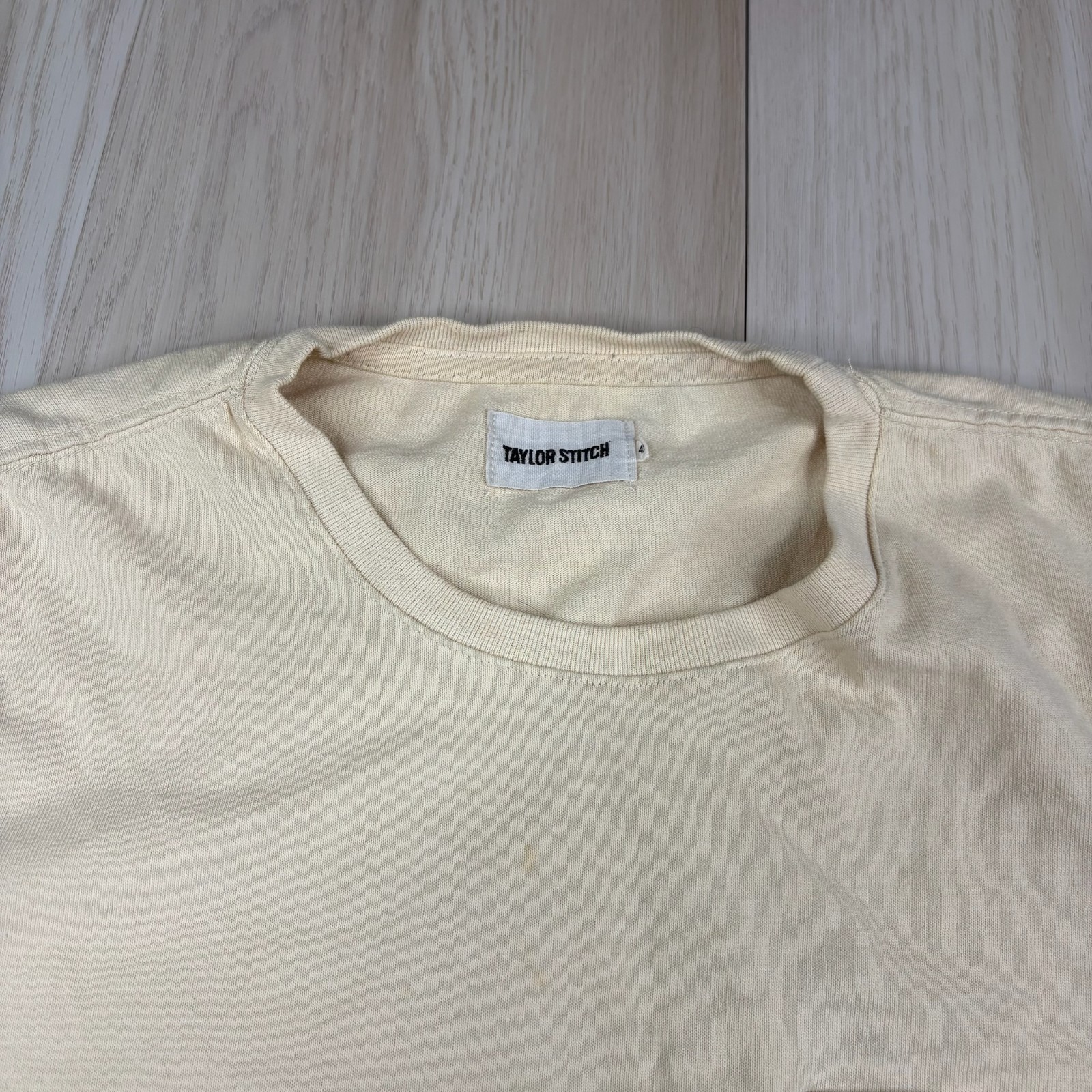 Taylor Stitch Mens Beige Knit Short Sleeve Everyday Wear Pocket T-Shirt Size 42