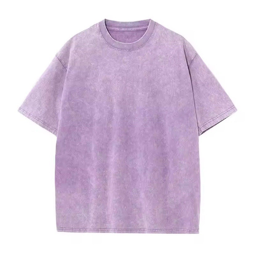 American Style Retro Heavyweight Solid Color Short Sleeved T-shirt Sizes S-XXL