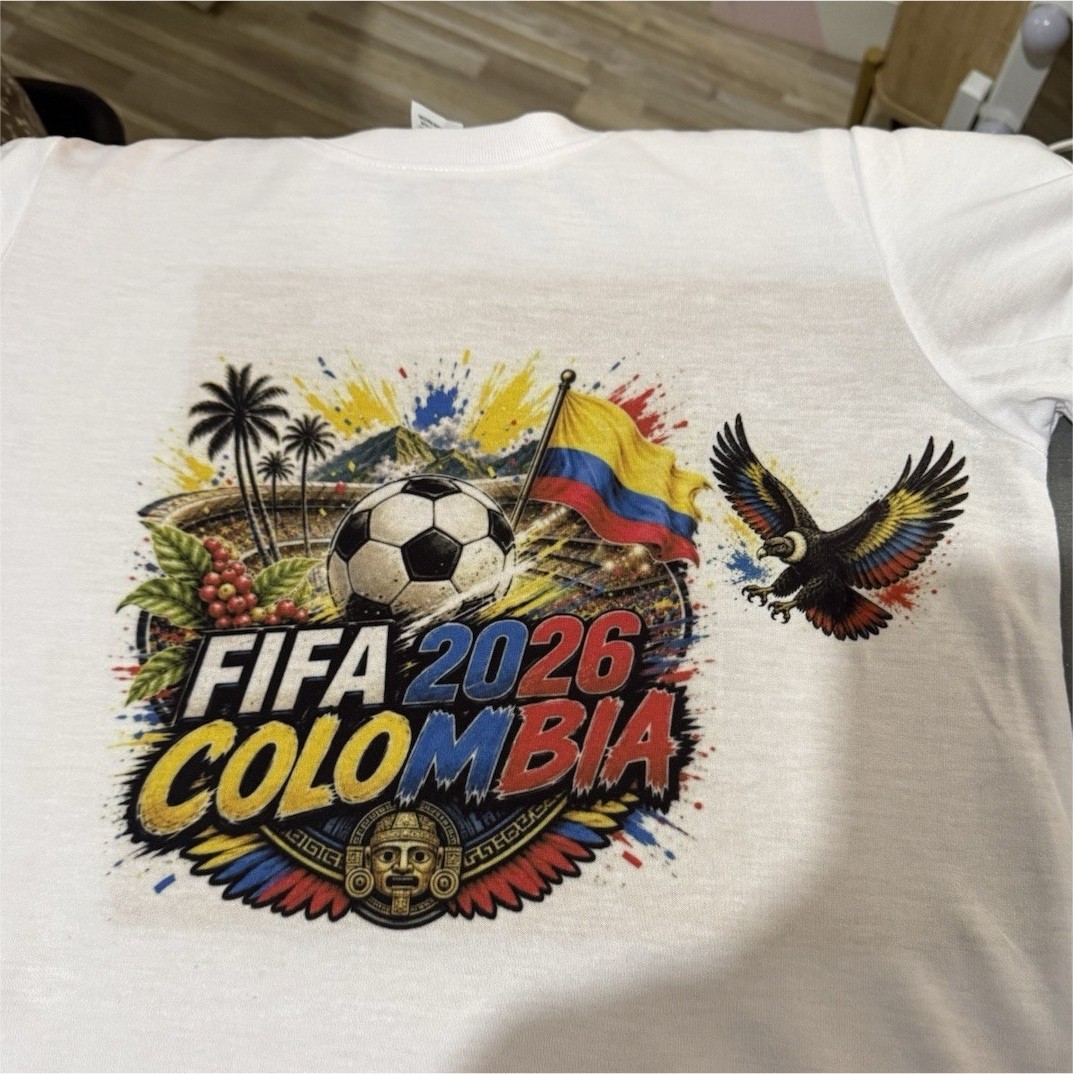 Men’s FIFA 2026 Colombia Graphic Print T-Shirt White Size S Regular