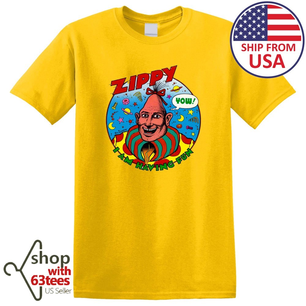 Zippy The Pinhead Movie Men’s Yellow Size S to 5XL