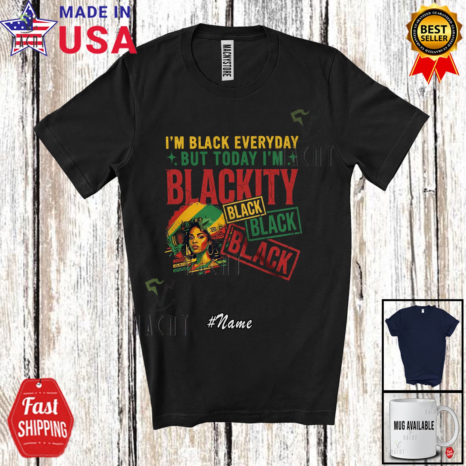 Custom Name Vintage B.l.a.c.k.i.t.y Black; Juneteenth African Women Afro Shirt