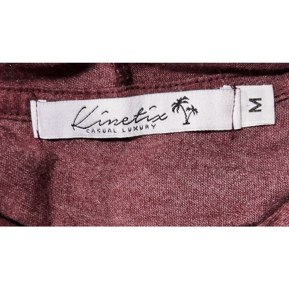 NWT Kinetix Long Sleeve Tee Hoodie Wine Red Medium MSRP $85