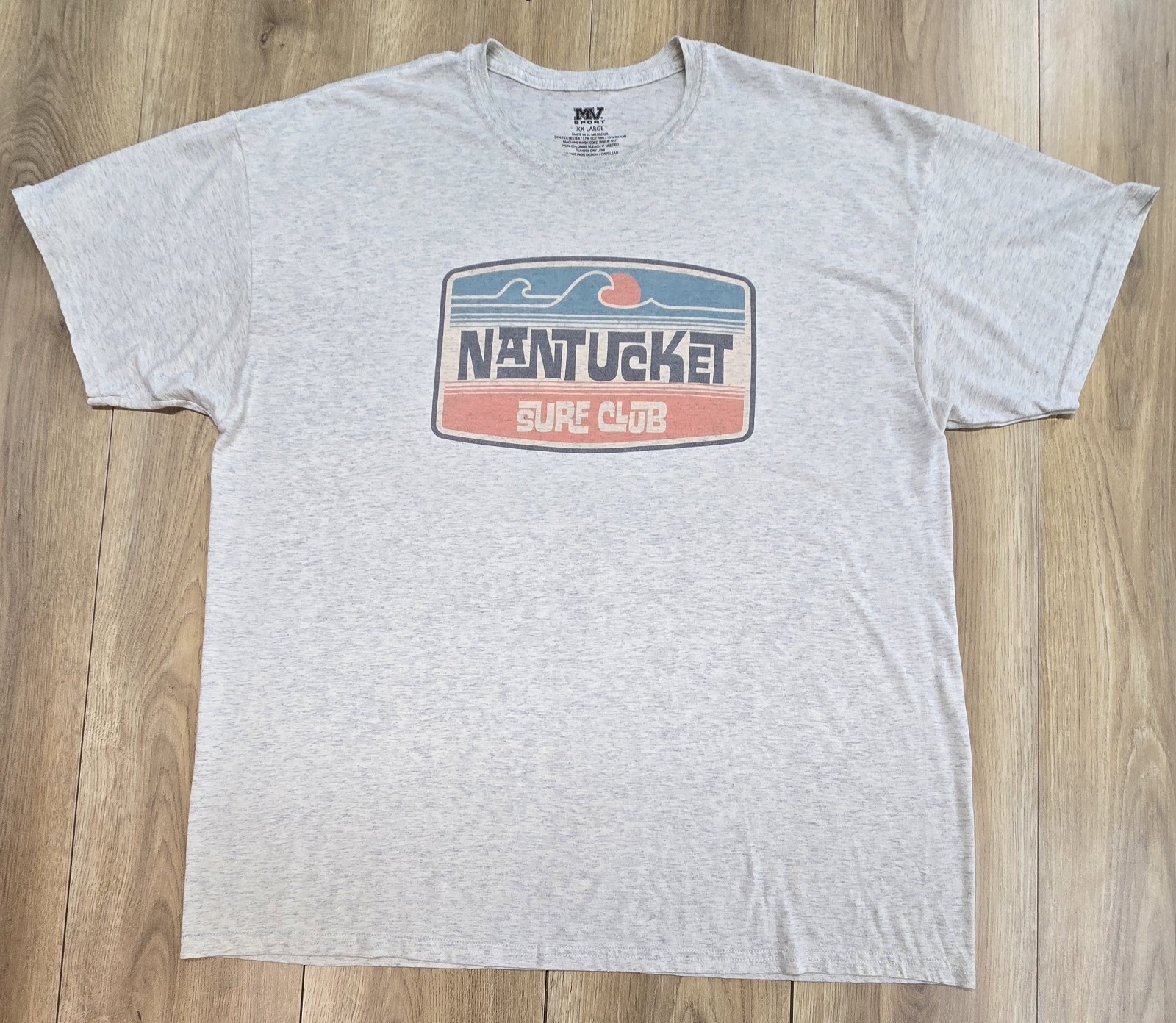 “Nantucket Surf Club” T-Shirt Mens Sz XXL, Lightweight, Surf Theme, MV Sport