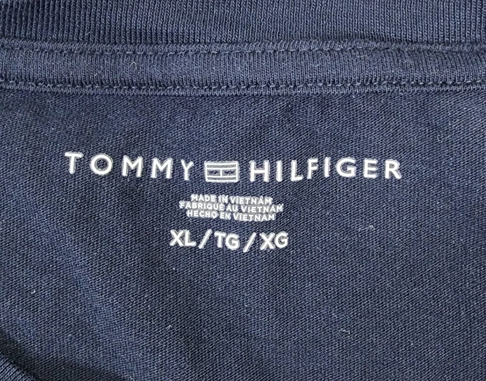 Tommy Hilfiger Men’s Colorblock T-Shirt Size XL Navy Red White Cotton Crew Neck