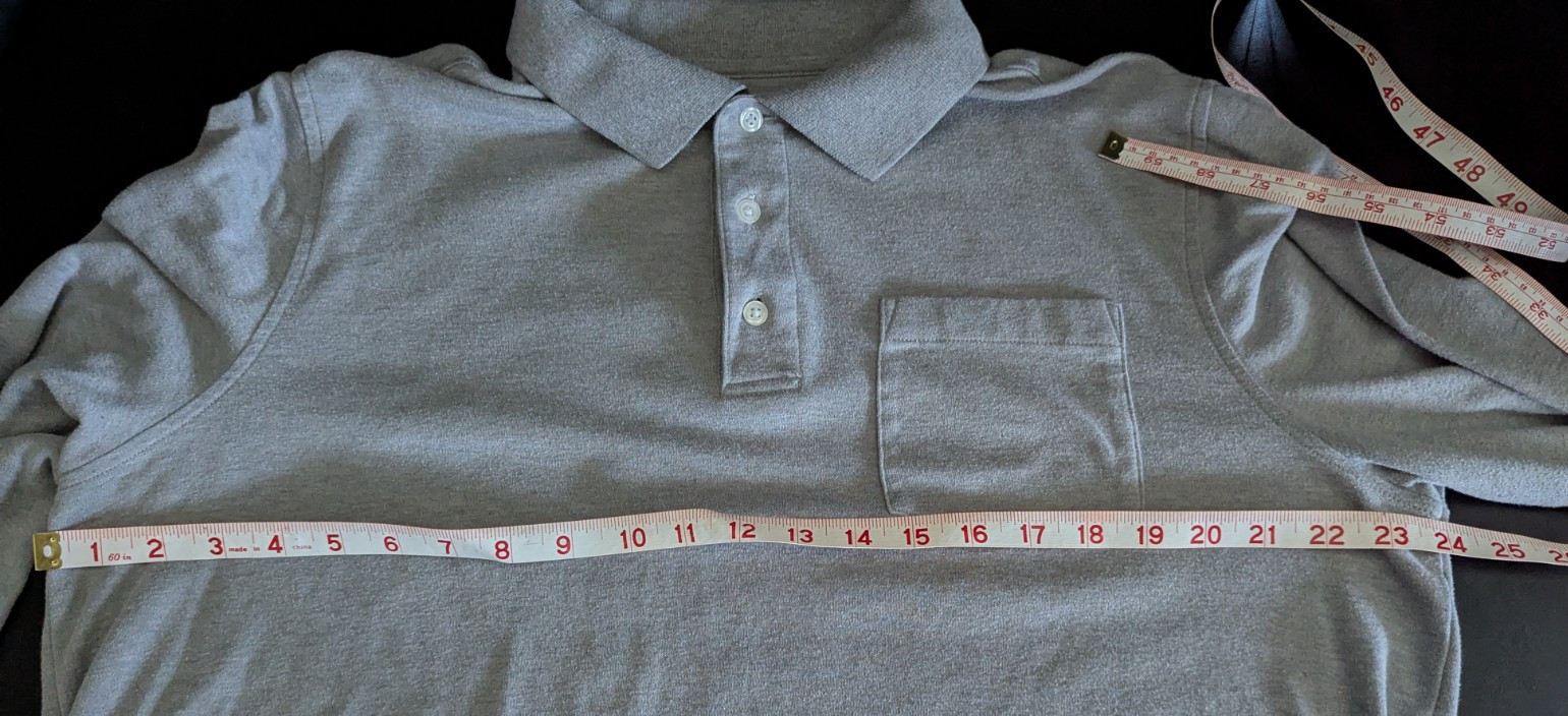 Croft & Barrow Easy Care Men’s Gray Long Sleeve Polo with Pocket Size Large