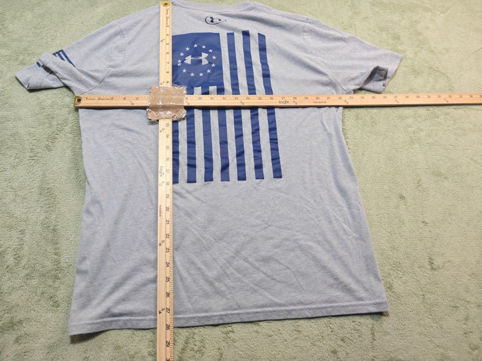 Under Armour Freedom Flag T-Shirt Mens Large Gray HeatGear Loose Fit Malaysia