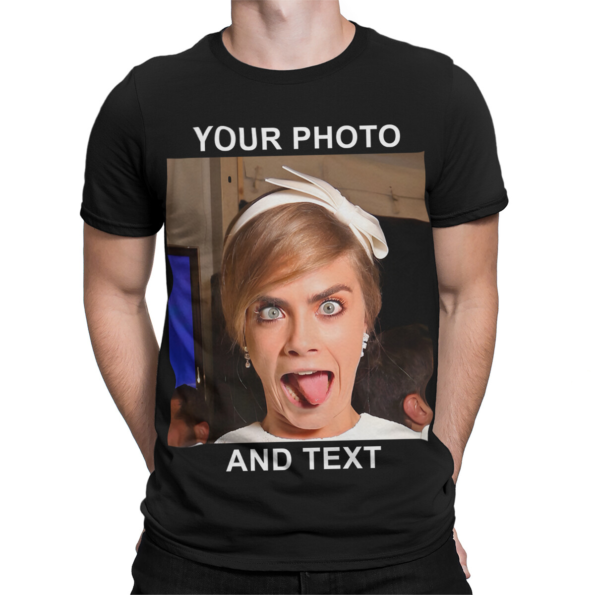 Customisable Photo & Text Mens T-Shirt Ideal For Celebrations Birthdays #TA-195