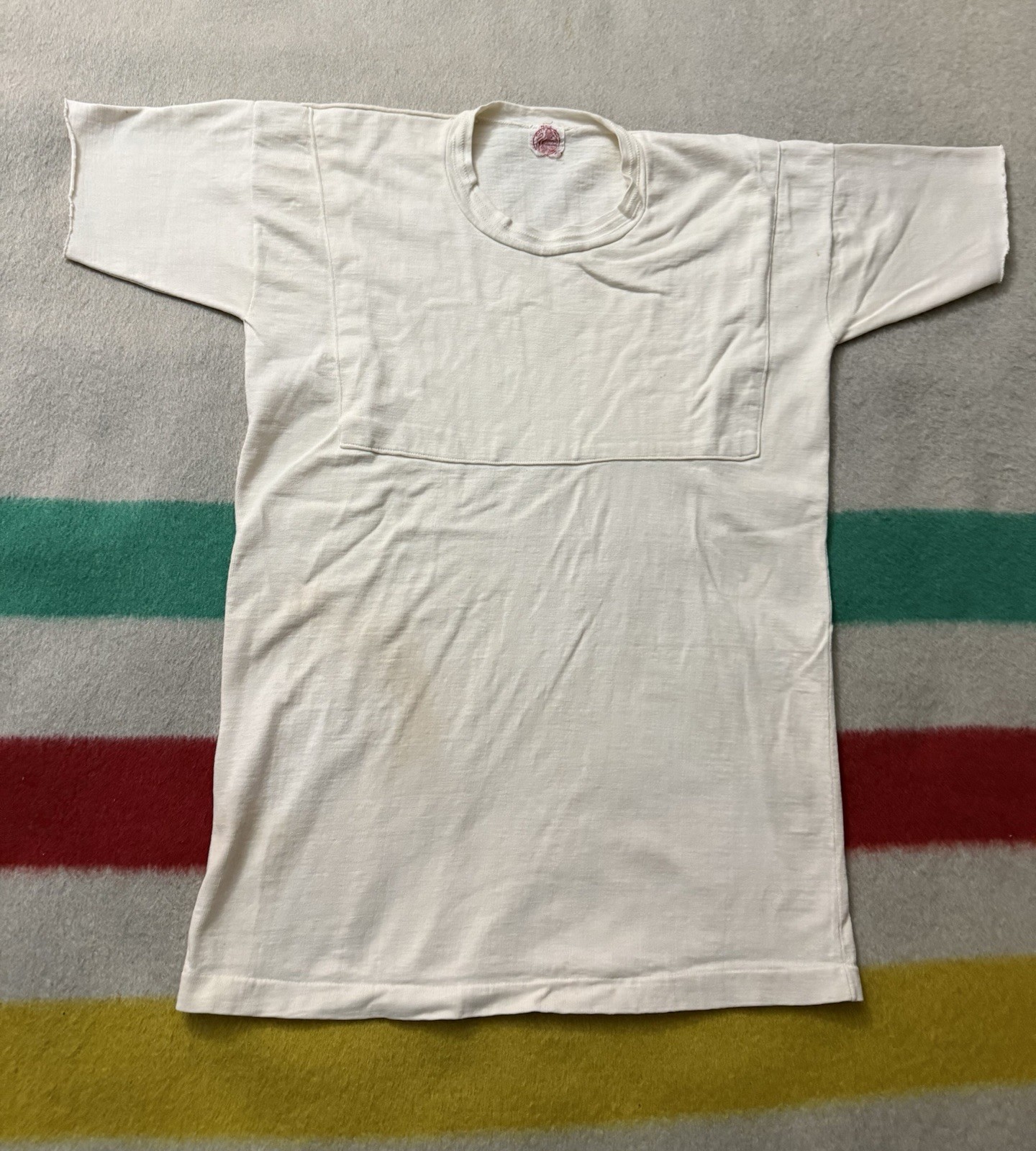 Vintage 30s 40s Paneled White Blank Tee Jersey All 100% Cotton 19.5×29 Very Rare
