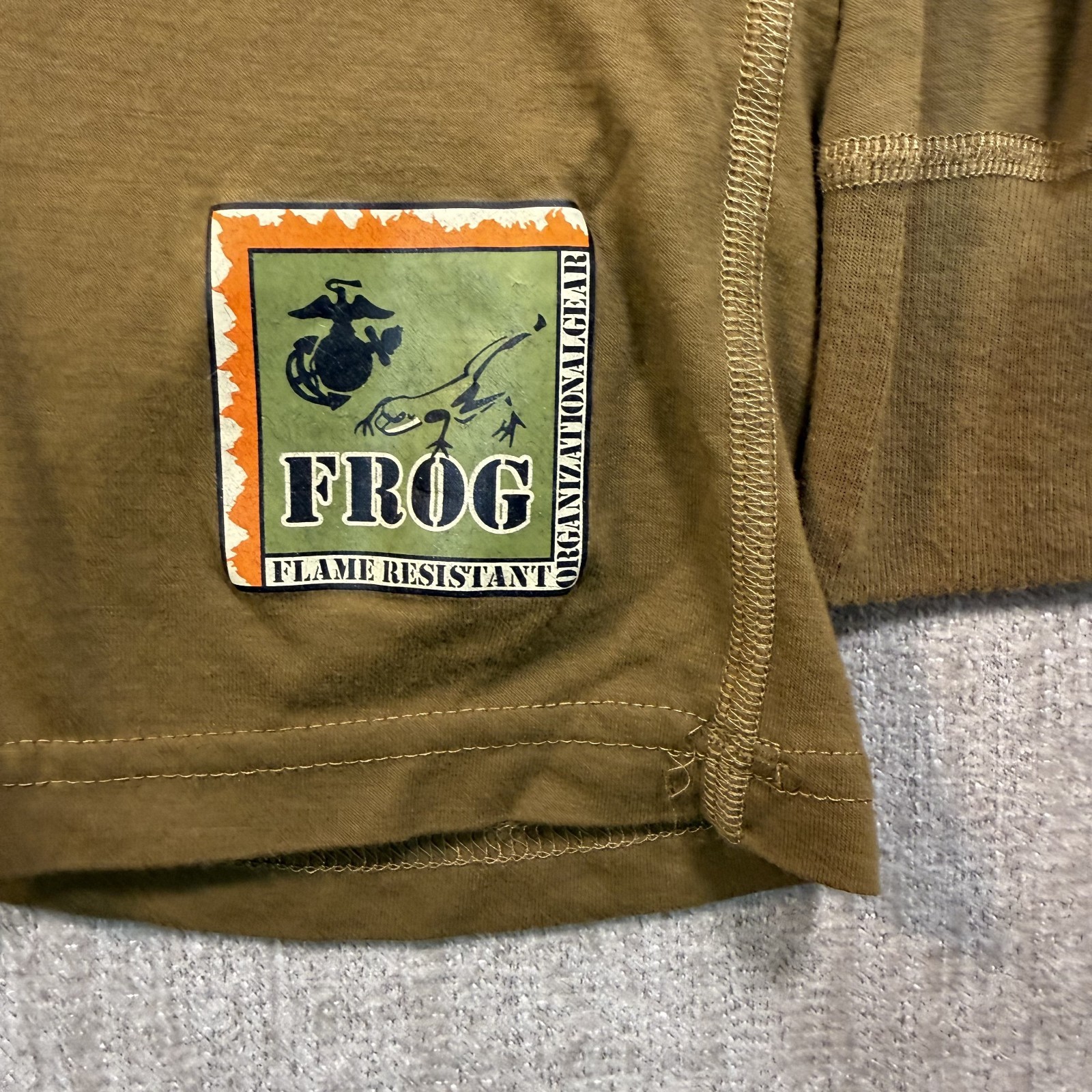 Peckham USMC FROG Flame Resistant Long Sleeve Shirt Coyote Brown Mens M Made USA