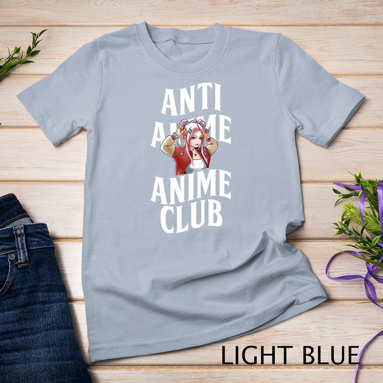 Anti Anime Club Kawaii Manga Otaku Japanese Art Cosplaying Unisex T-shirt
