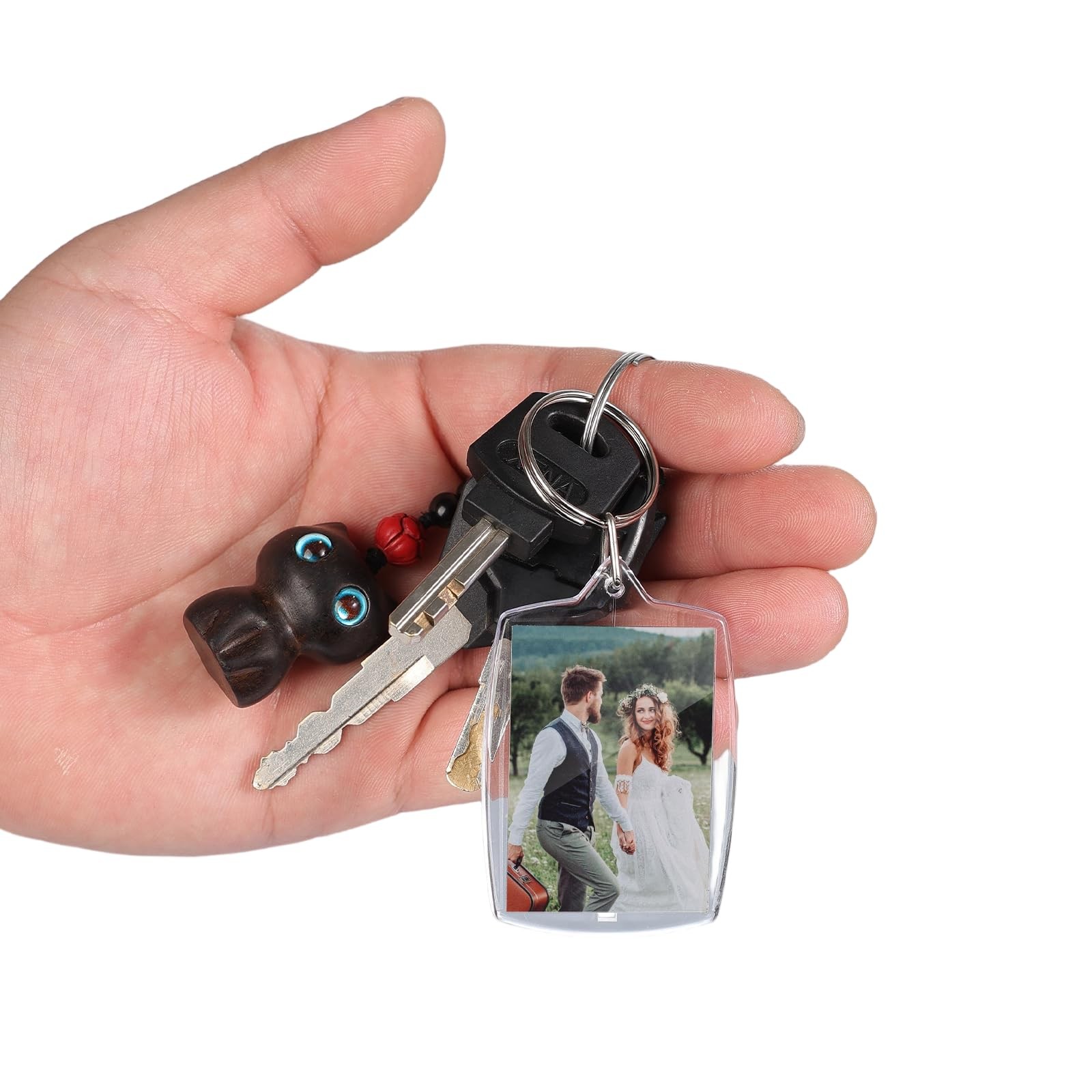 JasperKino 30pcs Pendant Picture Frame keychain, Clear Acrylic Photo Frame Ke…