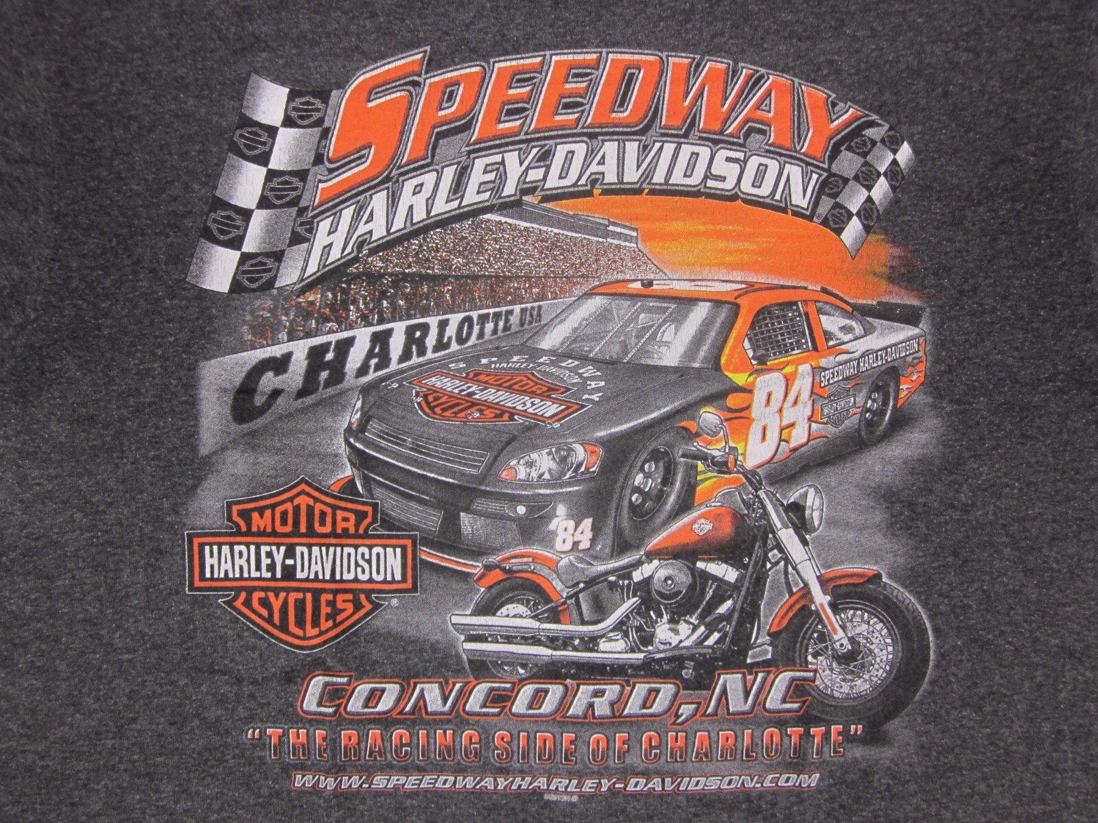 Harley-Davidson Motor Cycles 2011 (L) T-Shirt “Speedway” Concord, NC Charlotte
