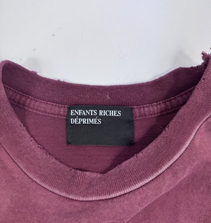 Enfants Riches Deprimes – Logo Print Distressed T-Shirt Size: M