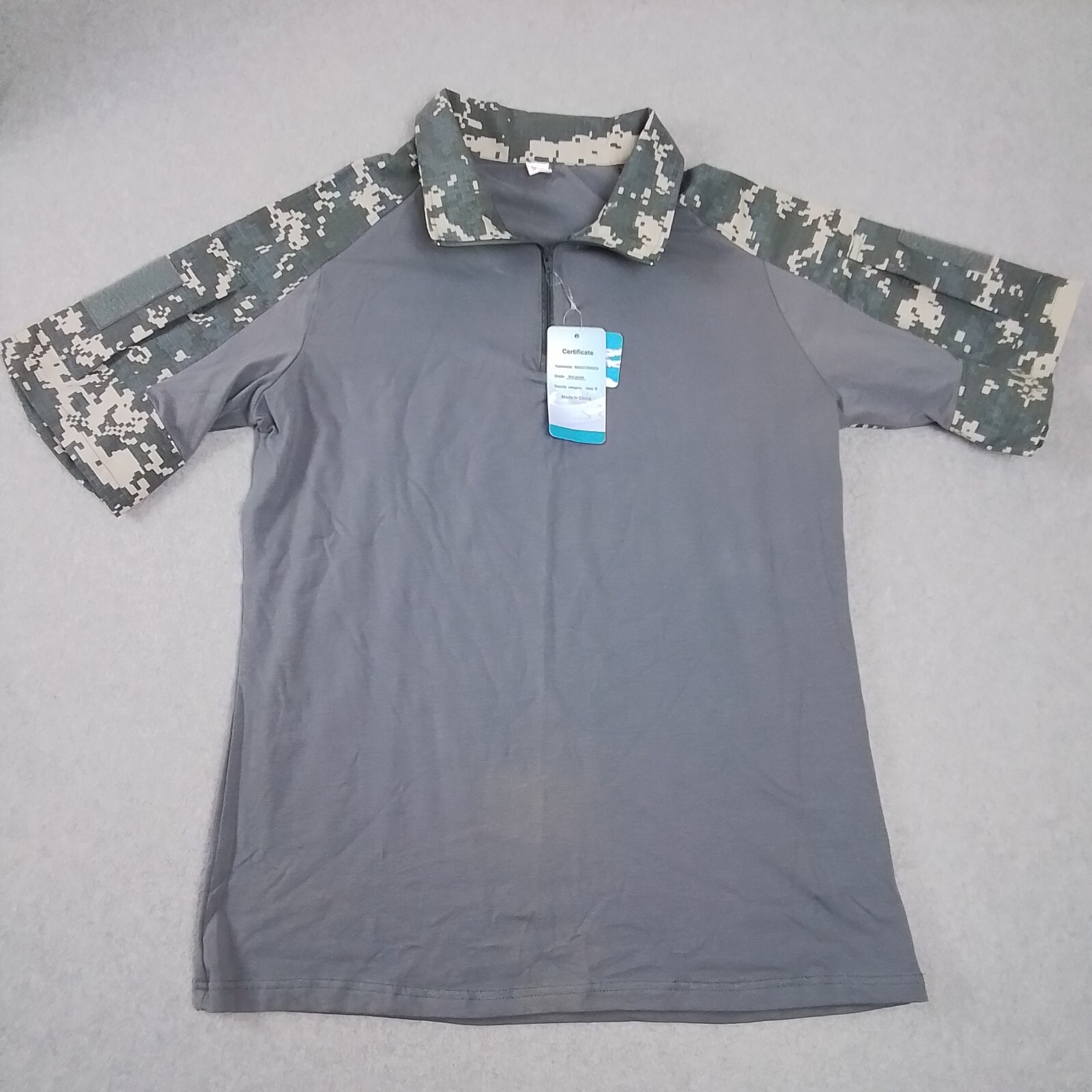 New Magcomsen First Grade Class B Men’s Size XL Shirt Gray W/Digital Camo Sleeve