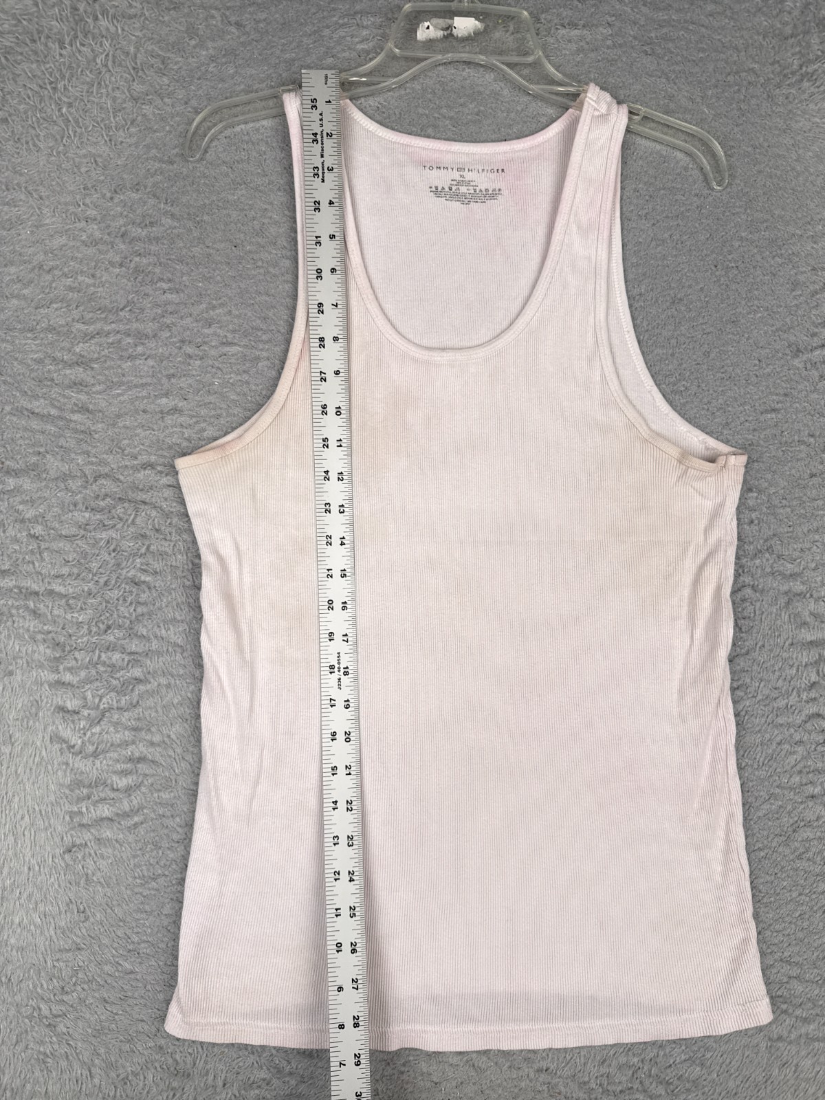 Tommy Hilfiger Shirt Adult Extra Large White Tank Sleeveless Scoop Neck