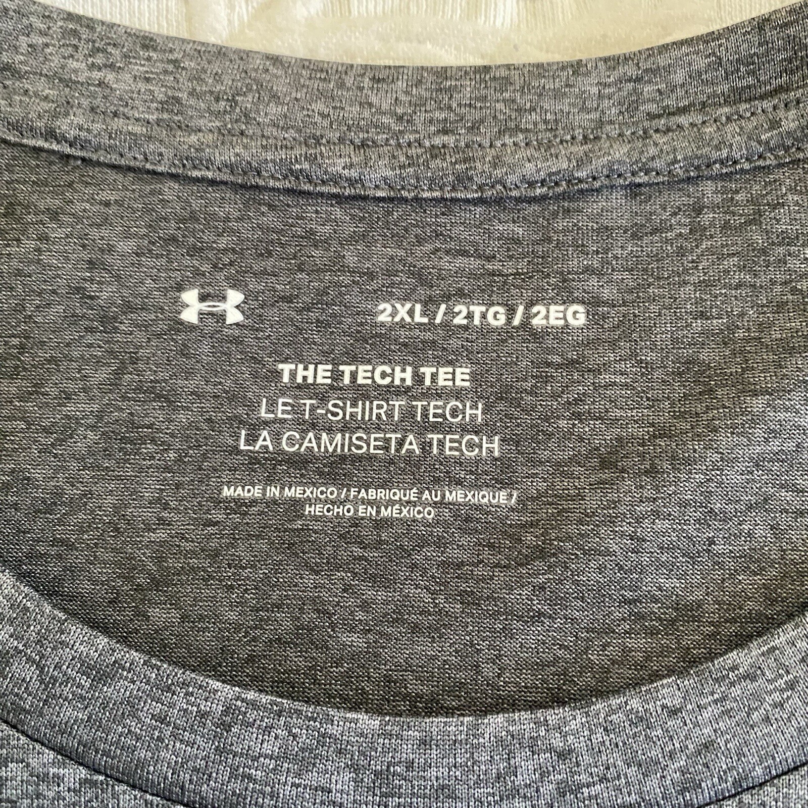 Under Armour 1326413 Men 2XL Athletic UA Tech 2.0 T-Shirt Short Sleeve Tee Gray