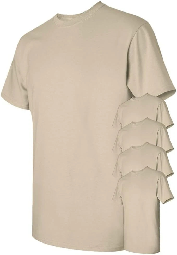 Gildan (5-pack) Bulk Solid Ultra Cotton Short Sleeve Blank Tee T-Shirt SAND