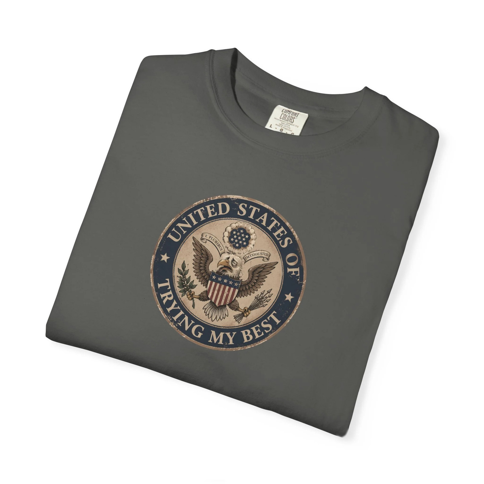 United States of Trying My Best Unisex T-shirt USA Graphic Tee Garment Dyed